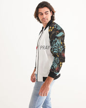Load image into Gallery viewer, White Push Pray Men&#39;s Bomber Jacket
