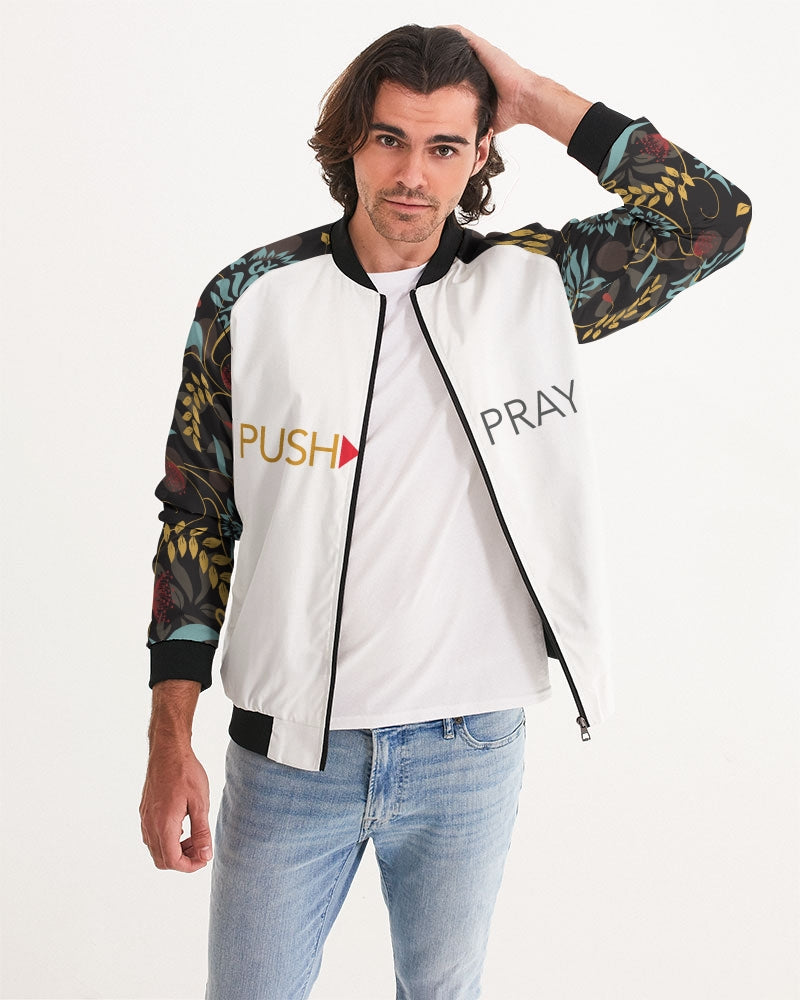 White Push Pray Men's Bomber Jacket