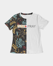 Load image into Gallery viewer, Push Pray Floral Women&#39;s Tee
