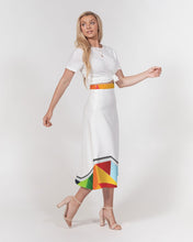 Load image into Gallery viewer, White Geo Women&#39;s A-Line Midi Skirt SM- 2XL
