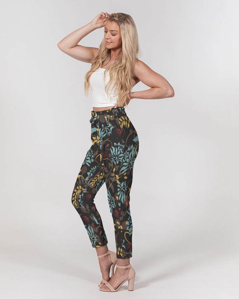 Women's Spring Belted Tapered Pants